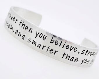Braver Stronger Smarter, Inspirational Jewelry , for Her, Empowerment, Graduation Gift, Daughter Gift, Gift for best friend, resizable