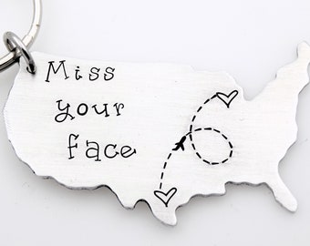 US State Map, Long Distance Gift, Moving Away gift, Going Away, Gift for Boyfriend, Gift for Girlfriend, United States, Long distance love