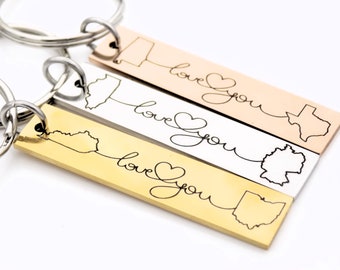 Long distance boyfriend - Long Distance Girlfriend Gift - Customize with your locations