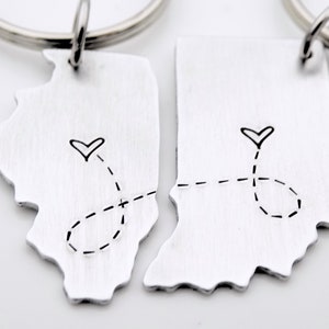 Long Distance State Map Gift Custom with your 2 locations Long Distance Gift image 7