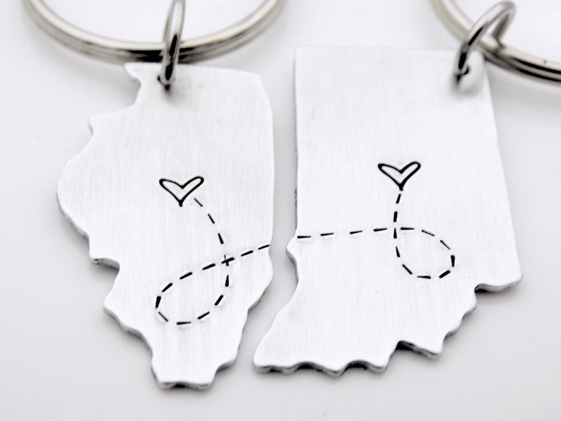 Long Distance State Map Gift Custom with your 2 locations Long Distance Gift image 7