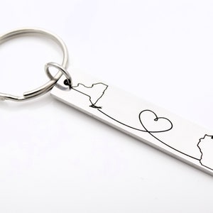 Long Distance Gift made with any 2 States or Countries Customize this adorable keychain image 4