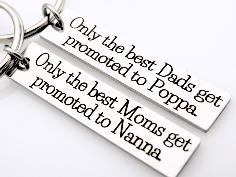 Only the best get promoted Keychains Gift for Nanna, Poppa, Grandma, Grandpa Text can be customized Single Keychain image 1