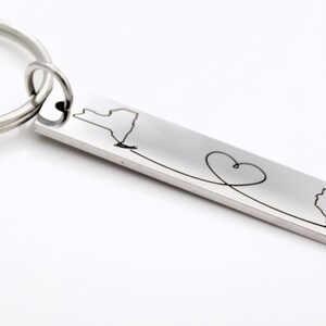 Long Distance Gift made with any 2 States or Countries Customize this adorable keychain image 3