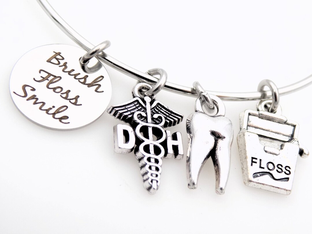 Dental Hygienist Jewelry, Laser Engraved Adjustable Bangle Etsy