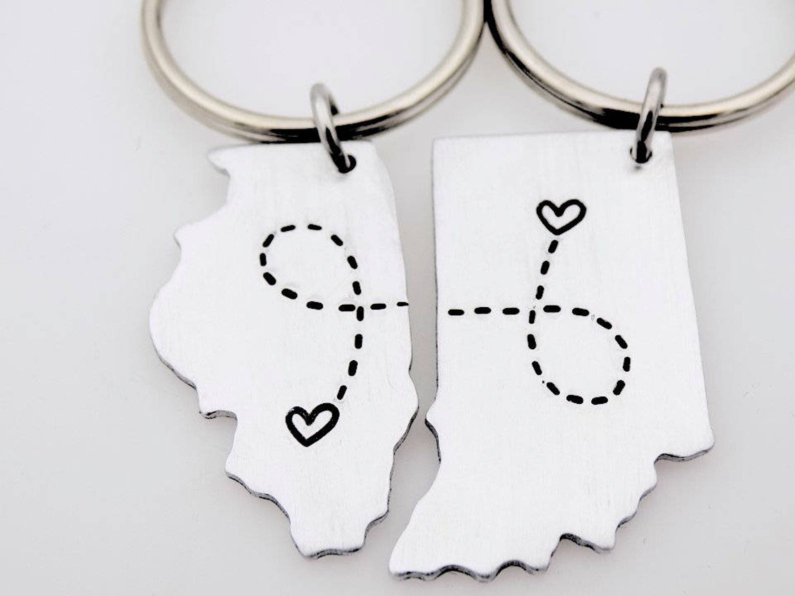 Matching gift. Keychain matching. Keychain Gift. I Love social distancing.