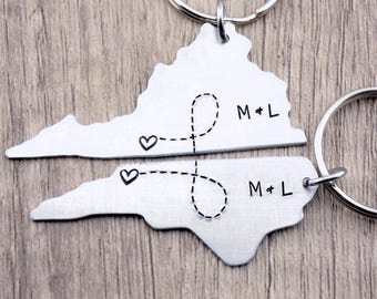 Personalized Long Distance best friends and couples gift