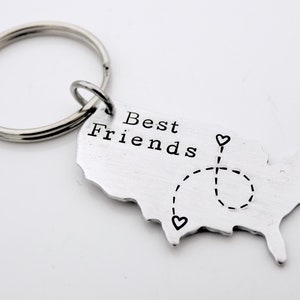 Long distance Best Friends USA Map Gift keychain image 10