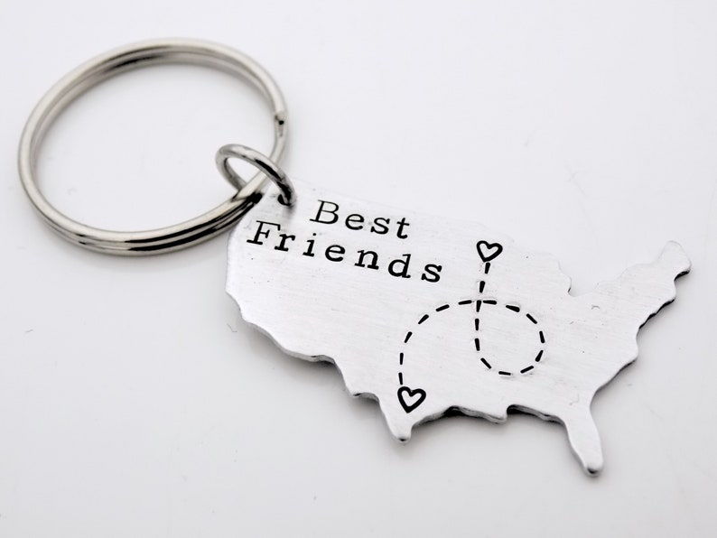 Long distance Best Friends USA Map Gift keychain image 10