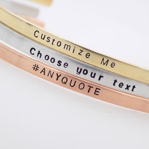 Custom personalized Handstamped Ring, Choose your metal and your phrase. image 3