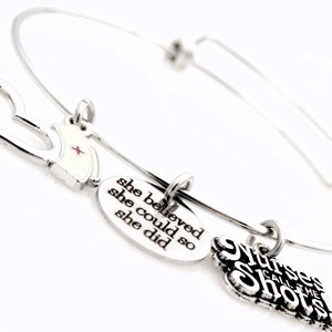 Nurse Gift, Nursing jewelry, Laser engraved adjustable Bangle Bracelet image 7