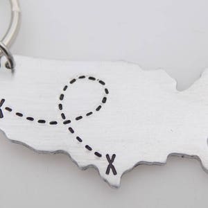 USA map keychain State key chain long distance Friends image 7