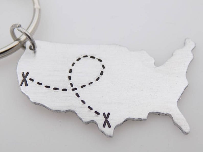 USA map keychain State key chain long distance Friends image 7