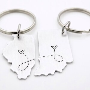 Long Distance State Map Gift Custom with your 2 locations Long Distance Gift image 2