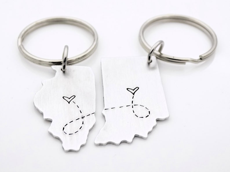 Long Distance State Map Gift Custom with your 2 locations Long Distance Gift image 2