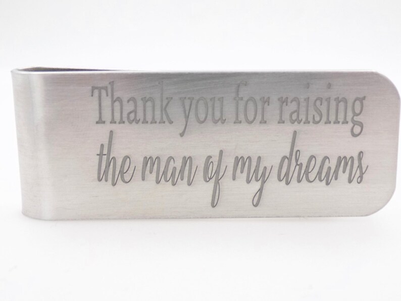 Personalized Money Clip, Wedding gift for Dad, Father of the Groom, Comes with gift box Custom with Names Personalized laser marked alum image 7