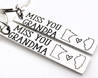 Long distant Grandparents gift Gift for Grandma Gift for Grandpa - any 2 locations