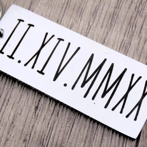 Anniversary Gift Couples Gift Roman Numerals Keychain 11th Anniversary Stainless Steel gift for husband, gift for wife, boyfriend girlfriend