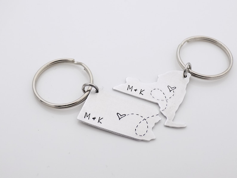 Long distance state keychain gift, USA state to state image 5