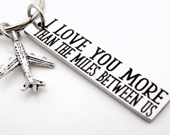 I love you more than the miles between us - Long distance gift for him or Her - Long distance anniversary gift with plane