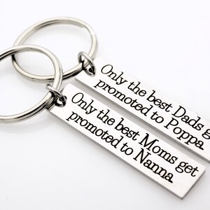 Only the best get promoted Keychains Gift for Nanna, Poppa, Grandma, Grandpa Text can be customized Single Keychain image 7