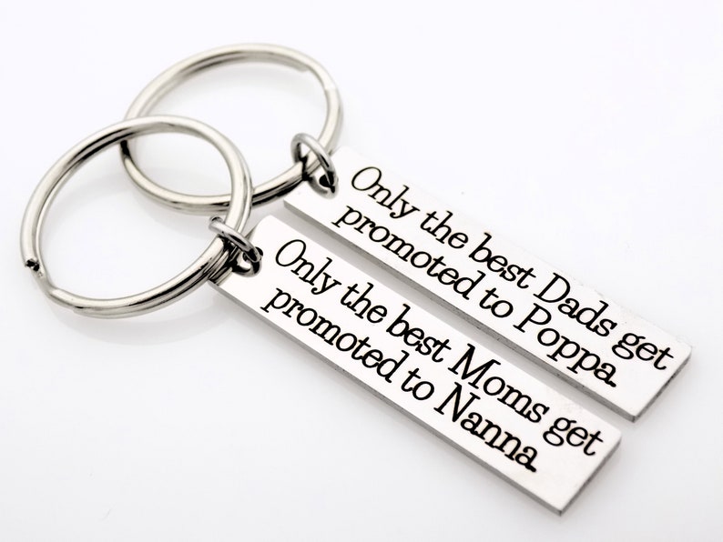 Only the best get promoted Keychains Gift for Nanna, Poppa, Grandma, Grandpa Text can be customized Single Keychain image 7