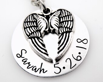 Bereavement memorial necklace - Custom with name and date