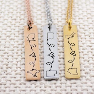 Long distance gift - Gift for Girlfriend - Choose your 2 locations Any State Country or Province