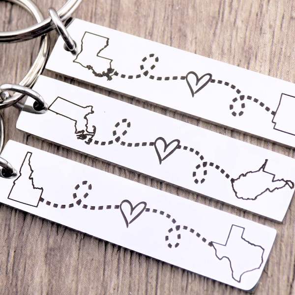 Custom with ANY two locations, Countries, States or Provinces. Long Distance Gift idea