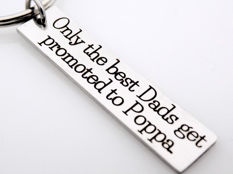 Only the best get promoted Keychains Gift for Nanna, Poppa, Grandma, Grandpa Text can be customized Single Keychain image 2