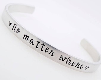 Custom, Adjustable , Long Distance Gift, No matter where, Counting the days, Handstamped, Military Wife, Deployment Gift for her bracelet