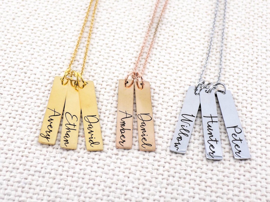 Custom Name Tag Necklace: Personalized Stainless Steel Charm, Laser ...