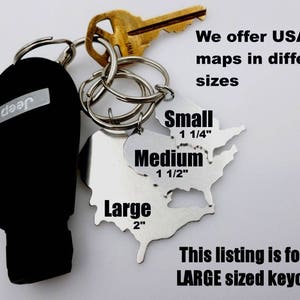 Long distance gift for girlfriend boyfriend couples anniversary going away gift for her or for him state usa keychain with custom tag gift image 10