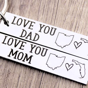 Long Distance Family - Love you Mom and Dad Choose ANY State, Country, or Province - Set of 2