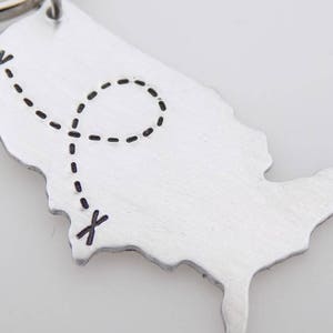 USA map keychain State key chain long distance Friends image 5