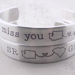 Custom long distance relationship  gift for her for him, Going away gift, living abroad, LDRship, long distance love girlfriend wifebracelet