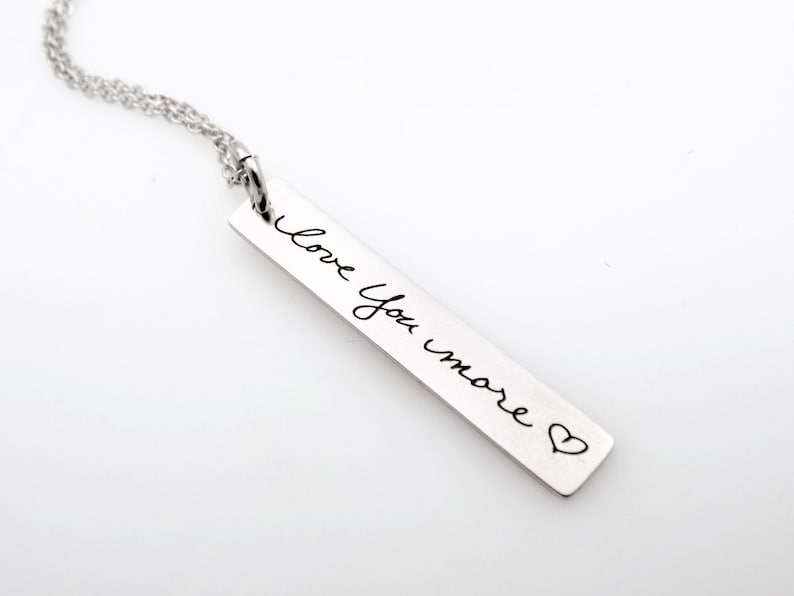 Handwritten Necklace Laser Engraved Signature Personalized Etsy