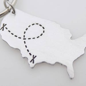 USA map keychain State key chain long distance Friends image 6