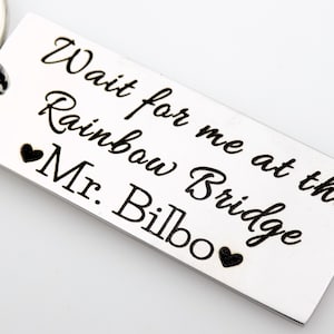 Rainbow Bridge Pet Loss Memorial Keychain Laser Engraved