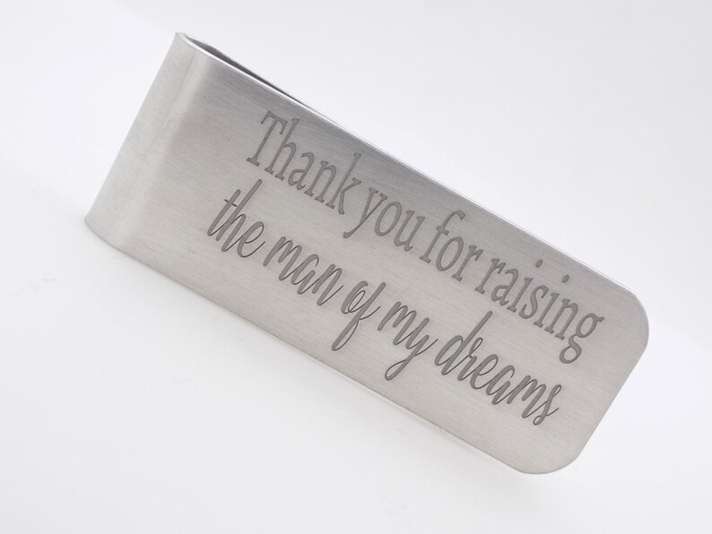 Personalized Money Clip, Wedding gift for Dad, Father of the Groom, Comes with gift box Custom with Names Personalized laser marked alum image 6