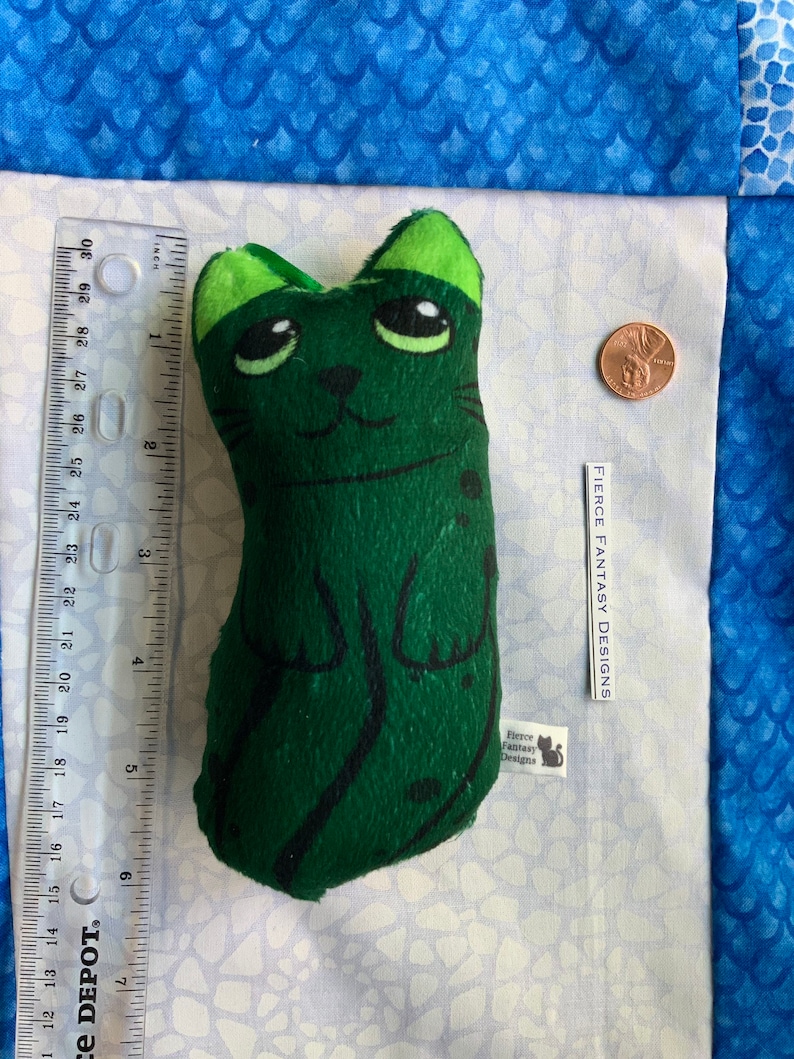 Pickle Cat Plushies, pickles, green, plush image 3