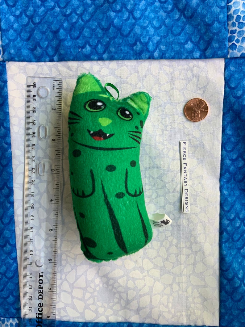 Pickle Cat Plushies, pickles, green, plush image 4