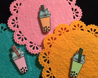 Boba Tea Cat Themes pin