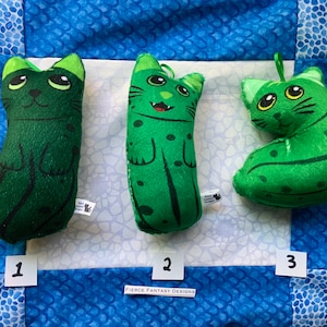 Pickle Cat Plushies, pickles, green, plush image 2