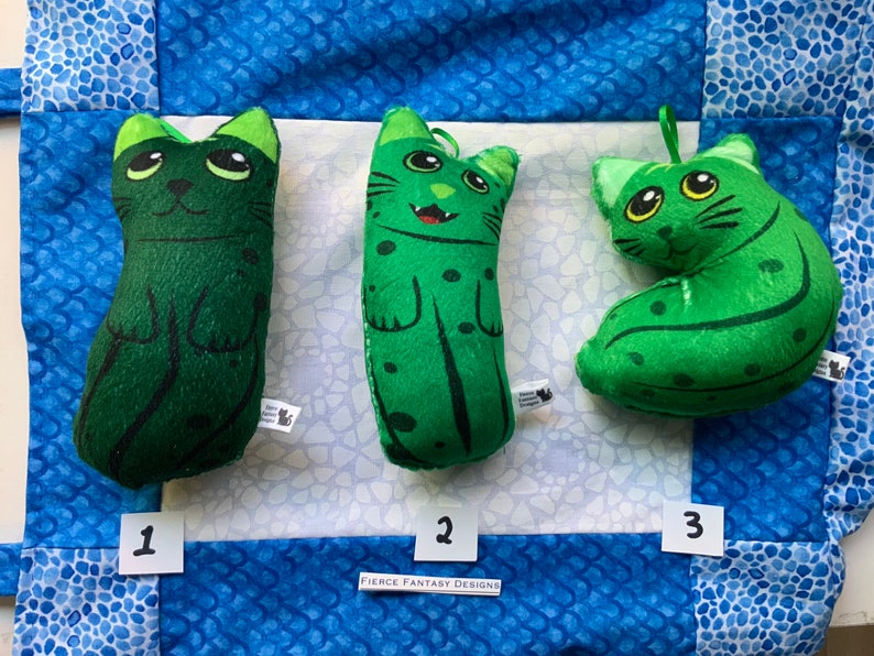 Pickle Cat Plushies, pickles, green, plush image 2