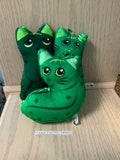 Pickle Cat Plushies, pickles, green, plush