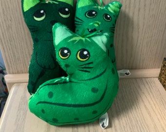 Pickle Cat Plushies, pickles, green, plush