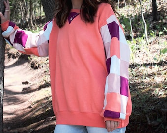 Reworked Quilted Sleeve Crewneck