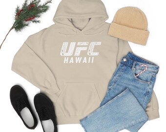 UFC Hawaii WHITE LOGO Unisex Heavy Blend Sudadera con capucha