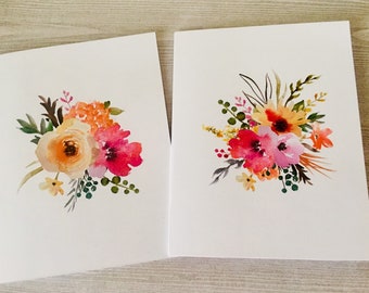 Hand painted card note cards Watercolor cards Handmade cards fall cards water color art greeting cards